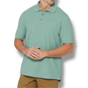 Duluth Trading Co Size Large Relaxed Fit Blue Sage Polo Shirt NWOT